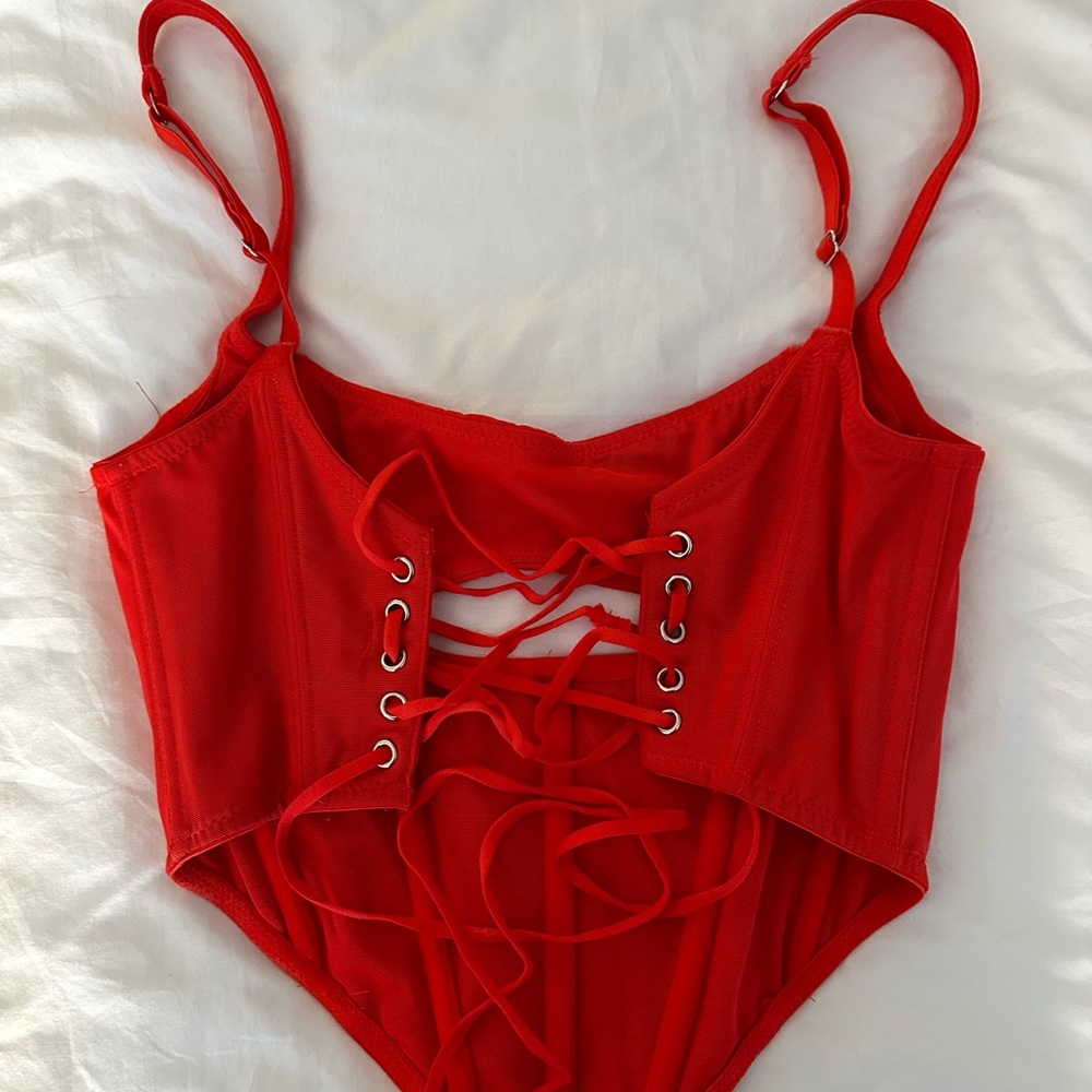 Urban outfitters red corset top size XS